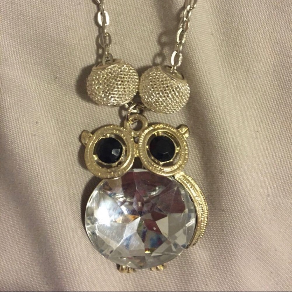Silver owl necklace